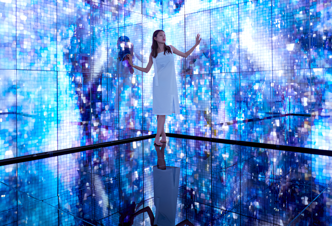 Every Time the Stars Appear" digital art installation by IDG, showcasing a mesmerizing starry nightscape with immersive celestial visuals.